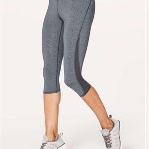 Lululemon Train Times Crop (17") Heathered Black